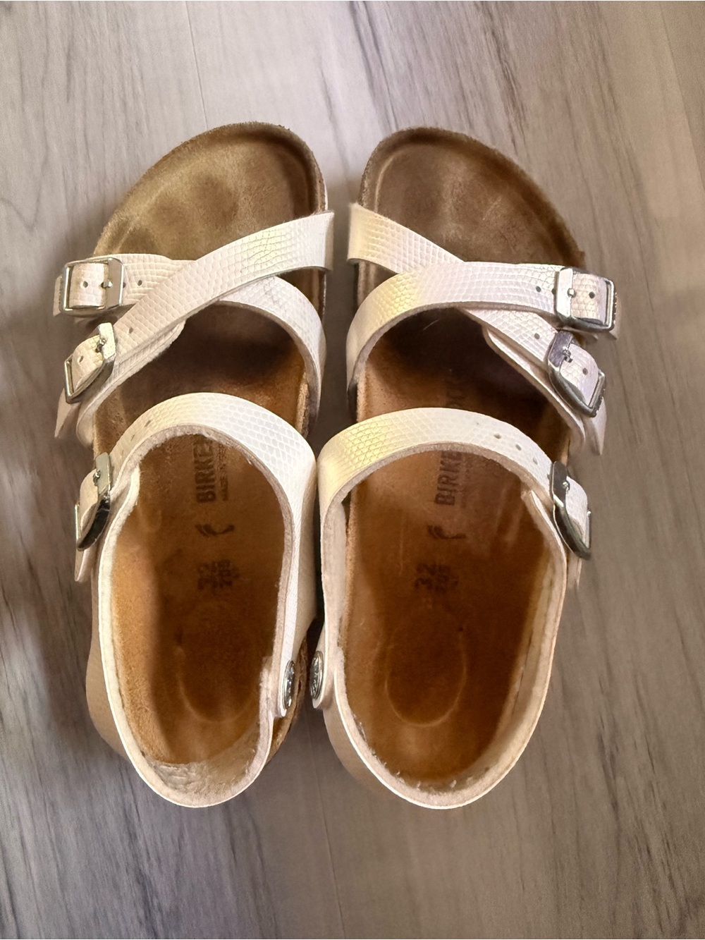 Birkenstock Kids White Buckle Strap Sandals